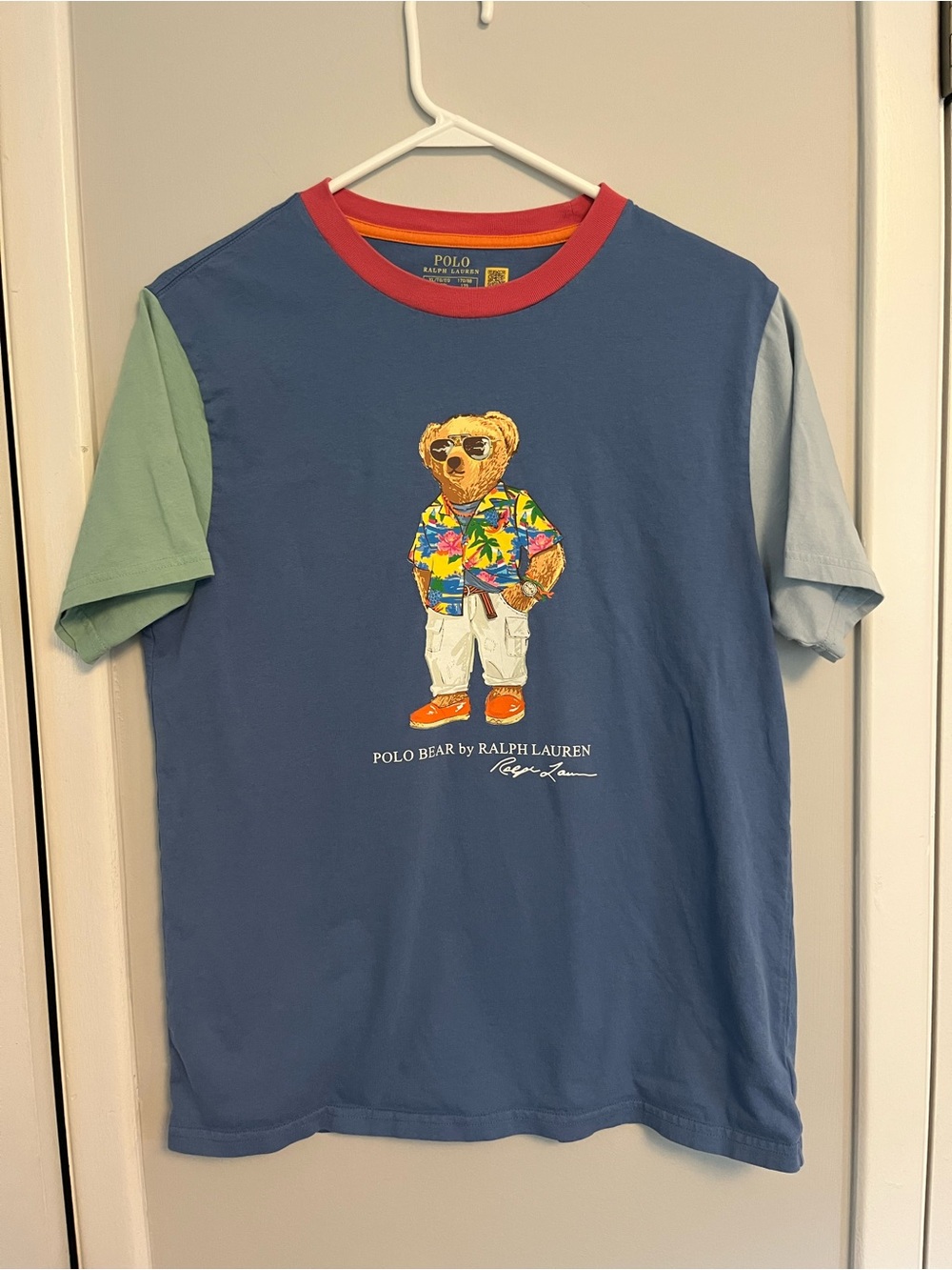 Polo by Ralph Lauren Blue Colorblock Polo Bear Tee
